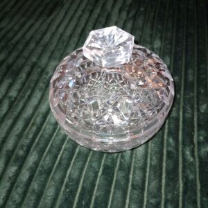 🆕🧫 Vintage Cut Glass Crystal Candy Dish Bowl with Lid